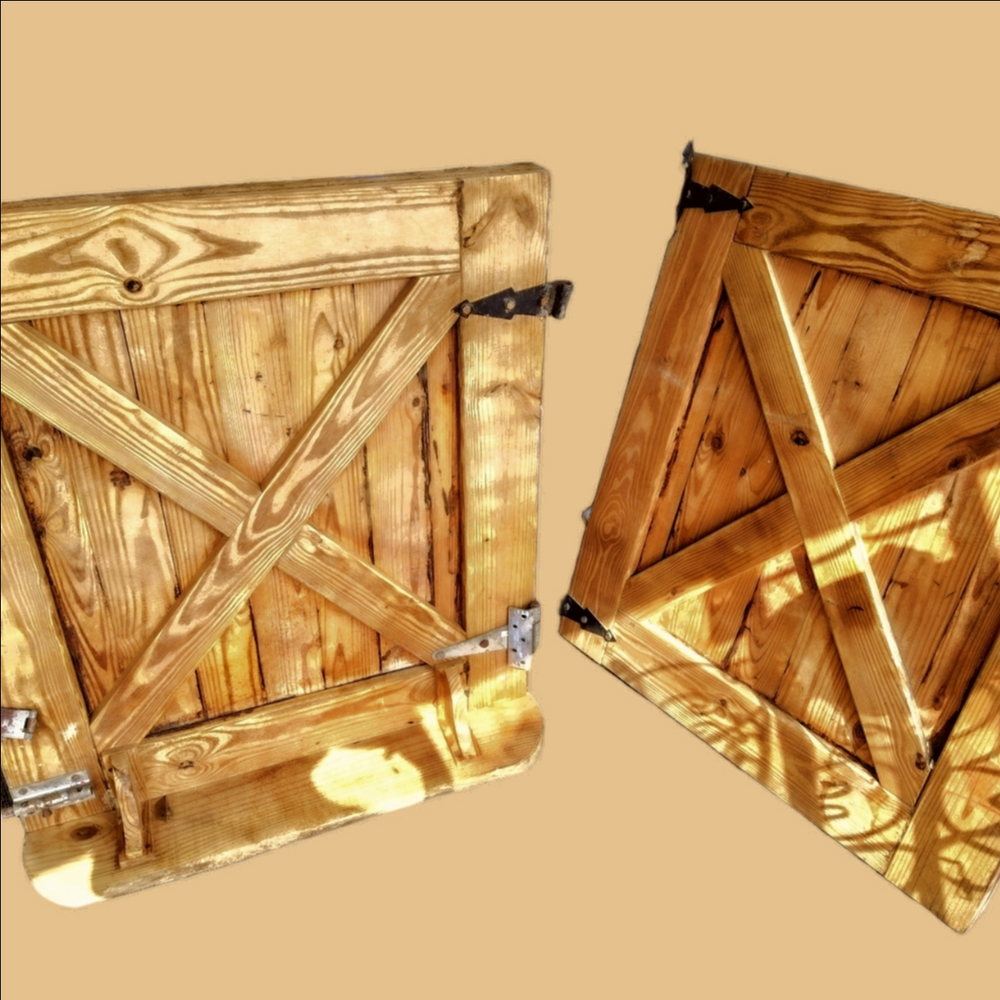 Rustic Pine Wood Dutch Door Panel - Natural Wood Finish